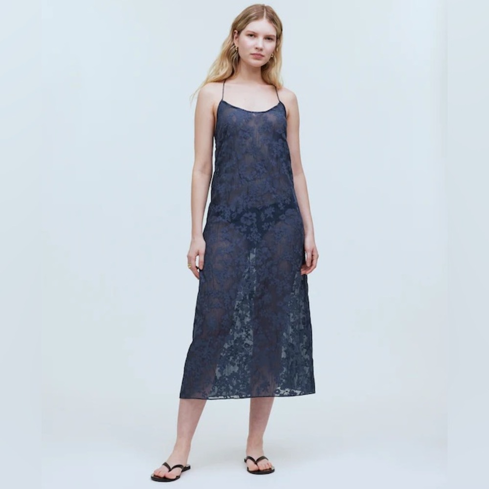 Madewell Floral Sheer Swim Cover Up Dress Size M
